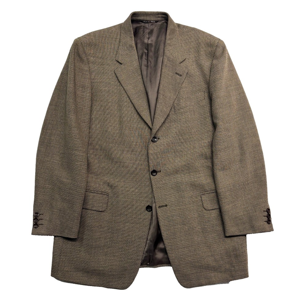 vtg 90s Canali Propasta 52R 42R Brown Micro Houndstooth Blazer Jacket Sport Coat